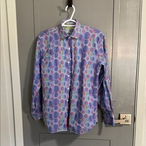 Luciano Visconti Vibrant Multicolor Men's Casual Button Down Shirt
